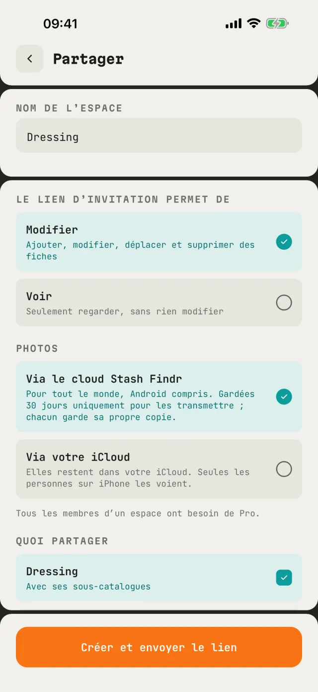 Partager un catalogue avec sa famille