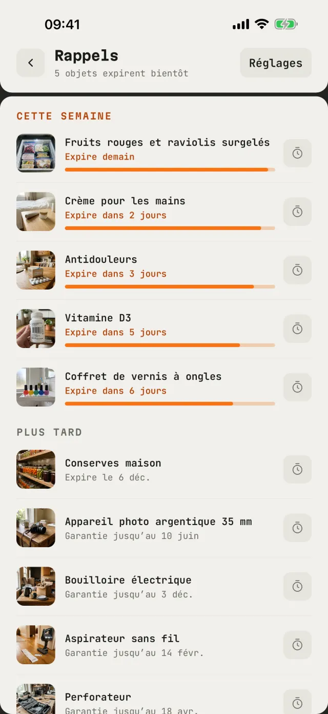 Des rappels pour les objets qui vont bientôt périmer